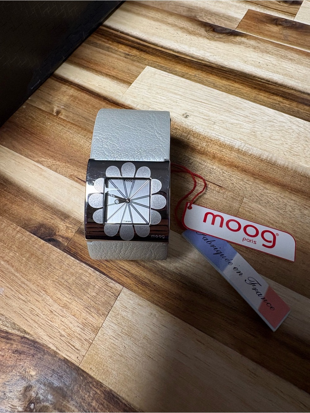 NWT Moog Petals Leather Wide Band Watch